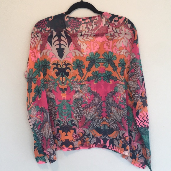 Octavia bright printed sheer poncho - Picture 7 of 7